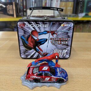 2001 Bill Elliott Dodge Spider-Man Intrepid W/ Figure & Lunch Box NASCAR 1/64